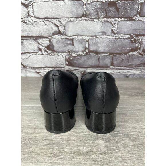 Clarks Marilyn Black Leather Patent Cap Toe Pump Heels Shoes Women Sz 8M US/39EU - Picture 4 of 16